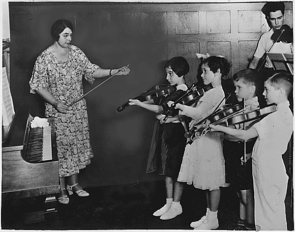 A Federal Music Project violin class, ca. 1936.