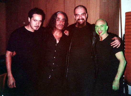 After a performance with Roberto Sifuentes, Guillermo Gómez-Peña, Jon Silpayamanant, Juan Ybarra after a performance of "Aztechnology" @ the Zoller Gallery (Penn State University) in October 2000